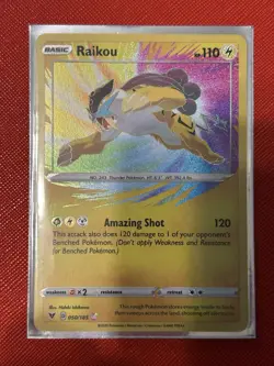 Pokemon Raikou Amazing Rare Holo 050/185 Swsh04: Vivid Voltage 110 HP English - Image 1