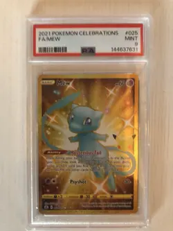Pokemon Gold Mew Holo #25/25 - 2021 Celebrations Set - Graded PSA 9 - Image 1