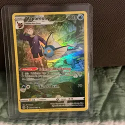 Pokemon TCG Brilliant Stars Pokemon Vaporeon Vaporeon Secret Rare Holo Gary Oak - Image 2