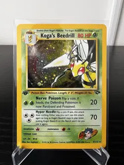 Koga’s Beedrill 9/132 Pokemon TCG Gym Challenge 1st Edition Holo WOTC - Image 1