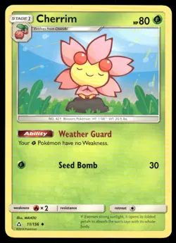 Cherrim 11/156 Uncommon Ultra Prism Pokemon Near Mint - Image 1