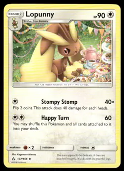 Lopunny 107/156 Uncommon Ultra Prism Pokemon Near Mint - Image 1