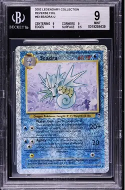 2002 Pokemon Legendary Collection Reverse Holo Seadra #63 BGS 9 MINT - Image 1