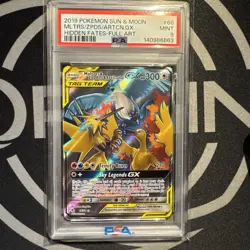 Pokemon 2019 Hidden Fates Moltres & Zapdos & Articuno GX 66/68 Holo PSA 9 - Image 1