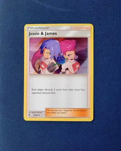 JESSIE & JAMES 58/68 HOLO R HIDDEN FATES POKEMON TCG NM - Image 1