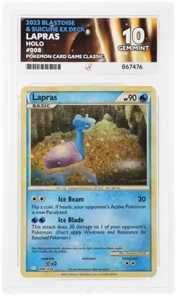 Lapras 008/034 Holo Blastoise & Suicune Deck Ace 10 Pokemon - Image 1