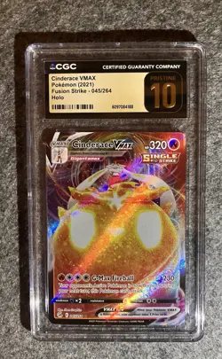 Pokemon TCG CGC Pristine 10 Cinderace VMAX 045/264 Fusion Strike - Image 1