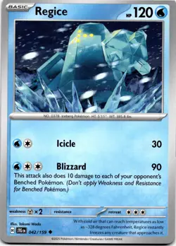 Regice Uncommon SV09: Journey Together 042/159 NM Pokemon - Image 1