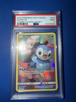 Piplup 239/236 PSA 9 Cosmic Eclipse Secret Rare Pokemon - Image 1