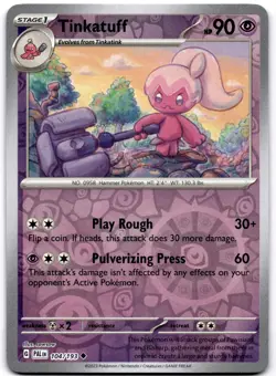 Tinkatuff - Reverse Holo Uncommon SV02: Paldea Evolved 104/193 NM Pokemon - Image 1