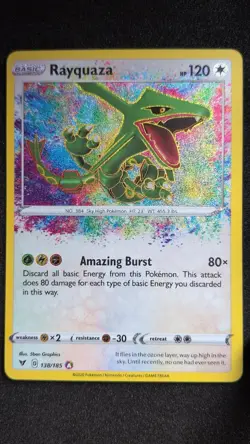 Rayquaza 138/185 Amazing Rare Vivid Voltage Pokemon Near Mint - Image 1