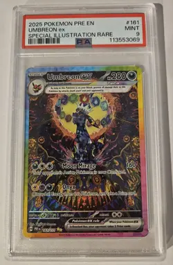 2025 POKEMON PRE EN PRISMATIC EVOLUTIONS #161 UMBREON EX SIR PSA 9 - Image 1