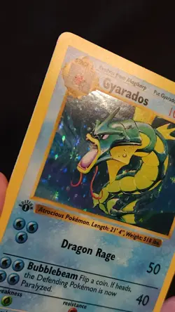 Pokemon TCG Gyarados Base Set Shadowless 1st Edition Holo Rare 6/102 1999 WOTC - Image 3