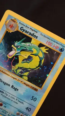 Pokemon TCG Gyarados Base Set Shadowless 1st Edition Holo Rare 6/102 1999 WOTC - Image 4