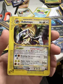 2003 Skyridge Kabutops Crystal Holo Foil 150/144 Secret Rare Pokemon Vintage - Image 3