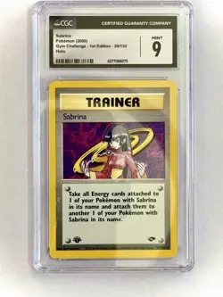 Pokemon TCG Sabrina Holo 1st Edition Gym Challenge 20/132 CGC 9 - Image 1