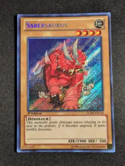 Yugioh - Sabersaurus LCJW-EN143 1st Secret NM - Image 1