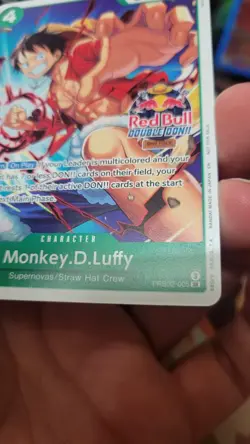 Monkey.D.Luffy Red Bull Double Don!! PRB02-005 Promo NEAR MINT/ Lp - Image 2