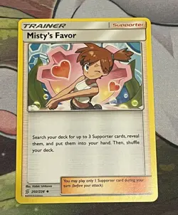 Misty's Favor 202/236 2019 Sun & Moon Unified Minds Hearts Pokemon Card NM - Image 1