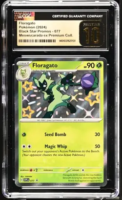 🌿🌿 CGC 10 Floragato Shiny Black Star Promo #077 Pokemon Paldean Fates ENGLISH - Image 1