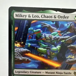 Mikey & Leo Chaos & Order MTG TMNT Rare Legendary Ninja Turtle 0158 - Image 2