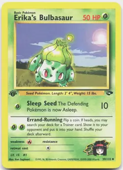 Erika's Bulbasaur 39/132 Uncommon Gym Challenge Pokemon 1st Edition LP - Image 1
