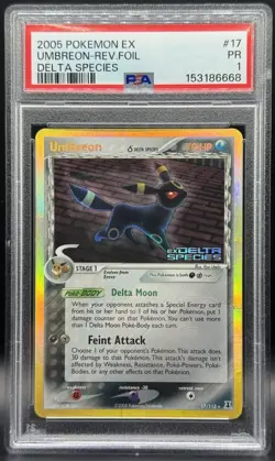 Pokemon TCG PSA 1 Umbreon EX Delta Species Stamped Reverse Holo #17 *LOW POP* - Image 1