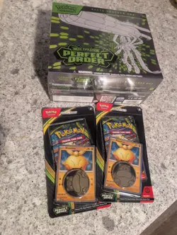 Pokemon TCG Perfect Order ETB Factory Sealed Brand New + 2 Blister Packs - Image 1