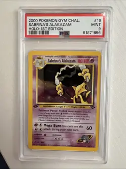 Pokemon Sabrina's Alakazam Gym Challenge 1st Edition Holo Rare #16 PSA 9 Mint - Image 1