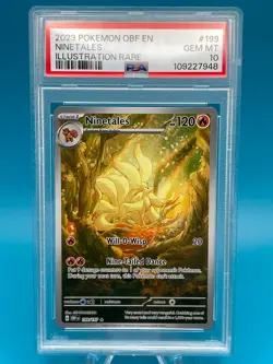 PSA 10 Ninetales 199/197 - 2023 Pokemon Obsidian Flames Illustration Rare - Image 1