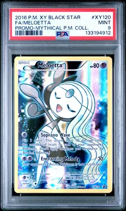 2016 POKEMON XY BLACK STAR PROMO #XY120 FULL ART/MELOETTA PSA 9 - Image 1