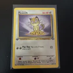 Pokemon Meowth 1st Edition Jungle 56/64 Regular 50 HP Basic Common NEVER PLAYED - Image 1