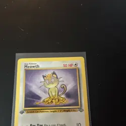 Pokemon Meowth 1st Edition Jungle 56/64 Regular 50 HP Basic Common NEVER PLAYED - Image 5