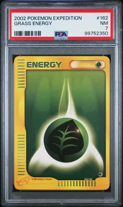 2002 POKEMON EXPEDITION #162 GRASS ENERGY PSA 7 - Image 1
