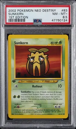 2002 POKEMON NEO DESTINY 1ST EDITION #83 SUNKERN PSA 8.5 - Image 1