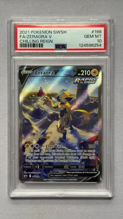 PSA 10 Zeraora V #166 FULL ART | 2021 Pokemon Sword & Shield: CHILLING REIGN - Image 1