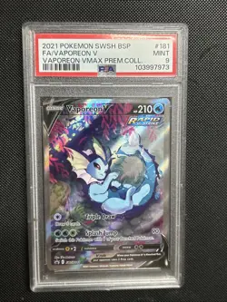 Vaporeon v SWSH181 Black Star Promos Holo Pokemon TCG 2021 PSA 9 Mint - Image 1