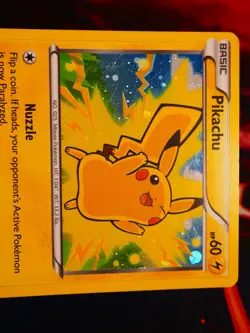 MP Pokemon (Cosmos Holo) PIKACHU Card XY Set 42/146 Foil The Lego Movie Promo - Image 2
