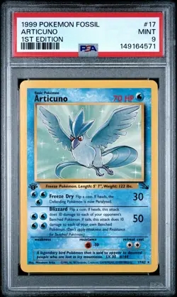 1999 POKEMON FOSSIL 1ST EDITION #17 ARTICUNO PSA 9 - Image 1