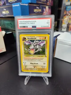1999 Pokemon Fossil Aerodactyl Holo Rare PSA 7 Near Mint 1/62 - Image 1