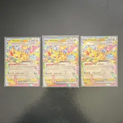 Pokemon TCG 3 Cards Pikachu ex 57/217 Ascended Heroes - Image 1