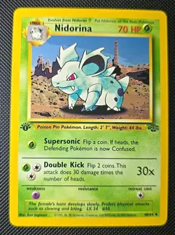 Pokemon Nidorina 40/64 Jungle 1st Edition Regular Uncommon English TCG Card - Image 1