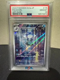 Pokemon Poliwhirl Art Rare 176/165 SV2a Card 151 Holo PSA 10 Japanese 2023 - Image 1