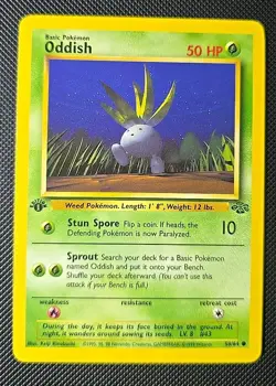 Oddish 58/64 Pokemon 1999 Jungle 1st Edition LP - Image 1