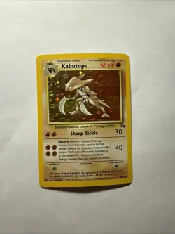 Wizards of the Coast Kabutops Fossil Holo Rare 60 HP Pokemon Card 9/62 1999 - Image 1