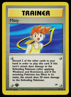 Pokemon Card - Misty Gym Heroes 102/132 Rare 1st Edition - Image 1