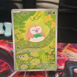 Pokemon TCG Rowlet POR 090/088 Full Art Holo Basic Bird 80 HP Card English - Image 1