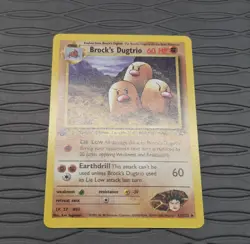 1st Edition Brock’s Dugtrio 22/132 Non-Holo Rare Gym Challenge Pokemon Card - Image 2