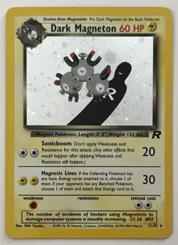 Pokemon TCG Dark Magneton 11/82 Team Rocket Holo Rare - Image 1