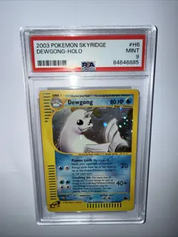 2003 Pokemon Skyridge #H6 DEWGONG- Holo Rare MINT PSA 9 Card SWIRL Skyridge - Image 1